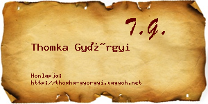Thomka Györgyi névjegykártya
